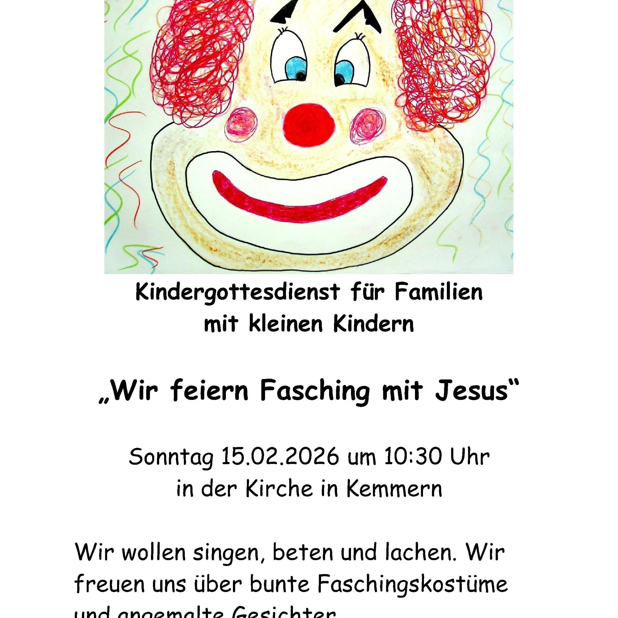 Kindergottesdienst Fasching 2026