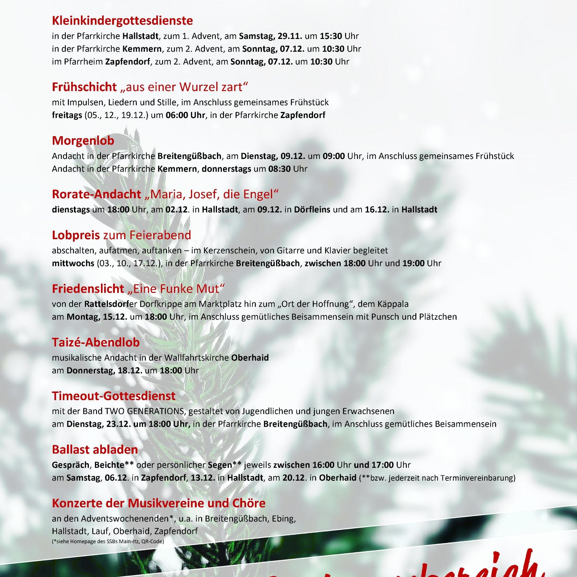 Advent im SSB Main-Itz 2025