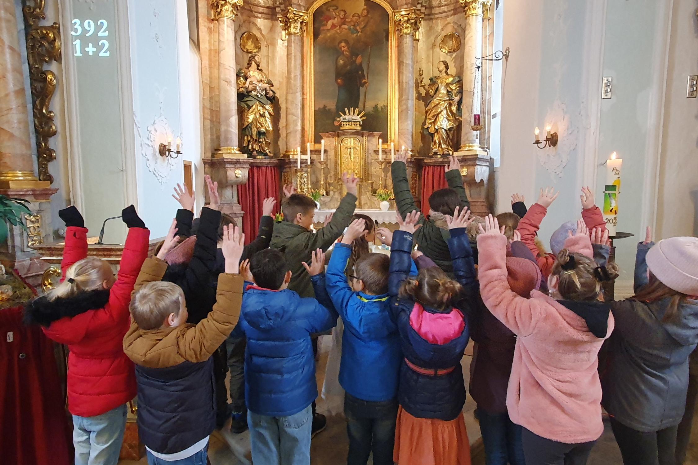 Bei einer Taufe in Ebing